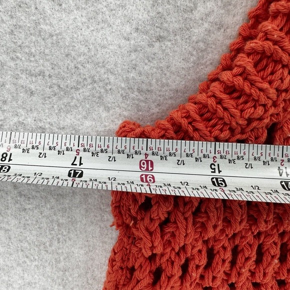 Free People FP Beach Tank Top Womens SMALL Orange Sleeveless Crochet Knit - Picture 12 of 13
